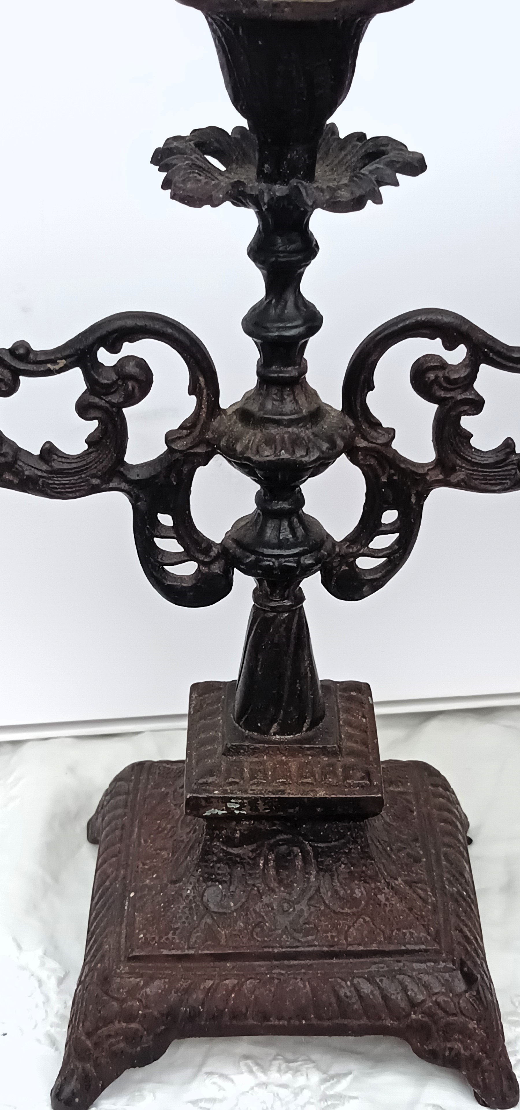 Antique English Victorian Cast Iron Candelabra Antique Lighting 10